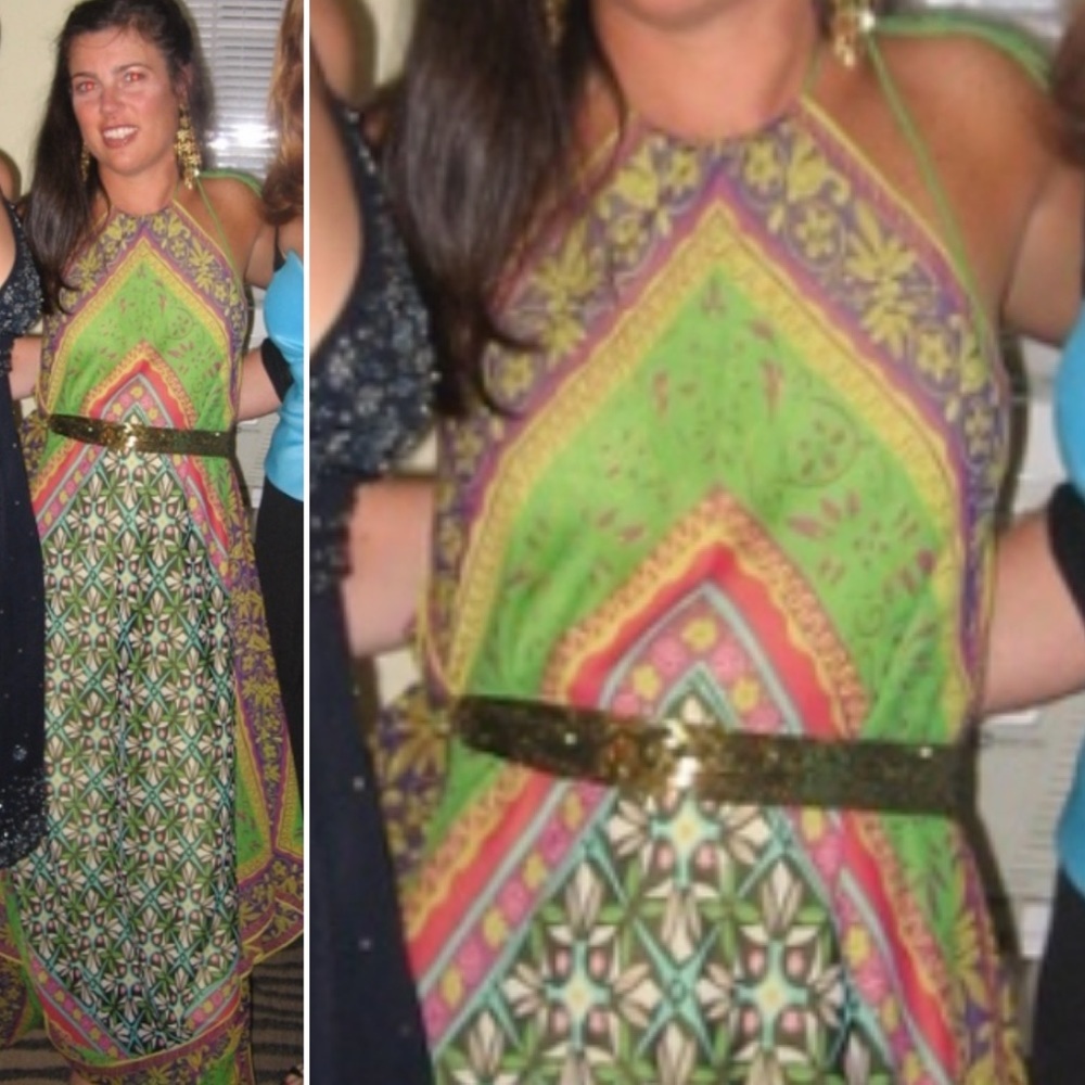 COPY - NICOLE MILLER Silk Halter Scarf Dress